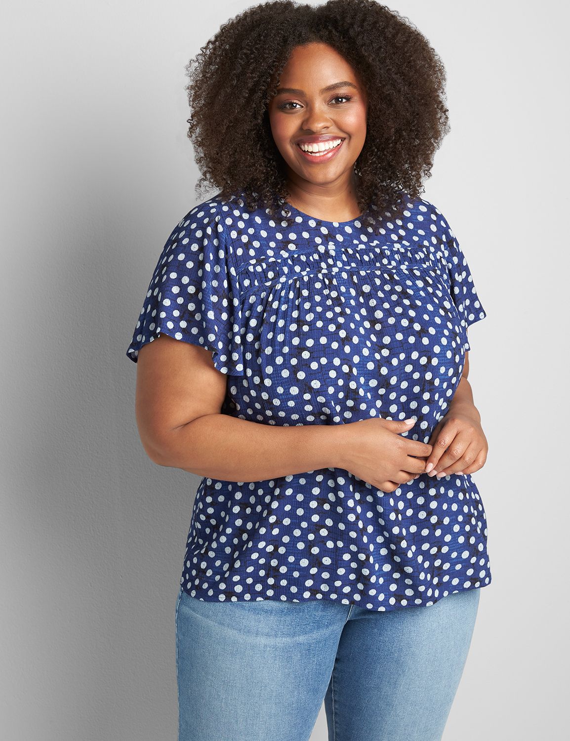 lane bryant polka dot shirt