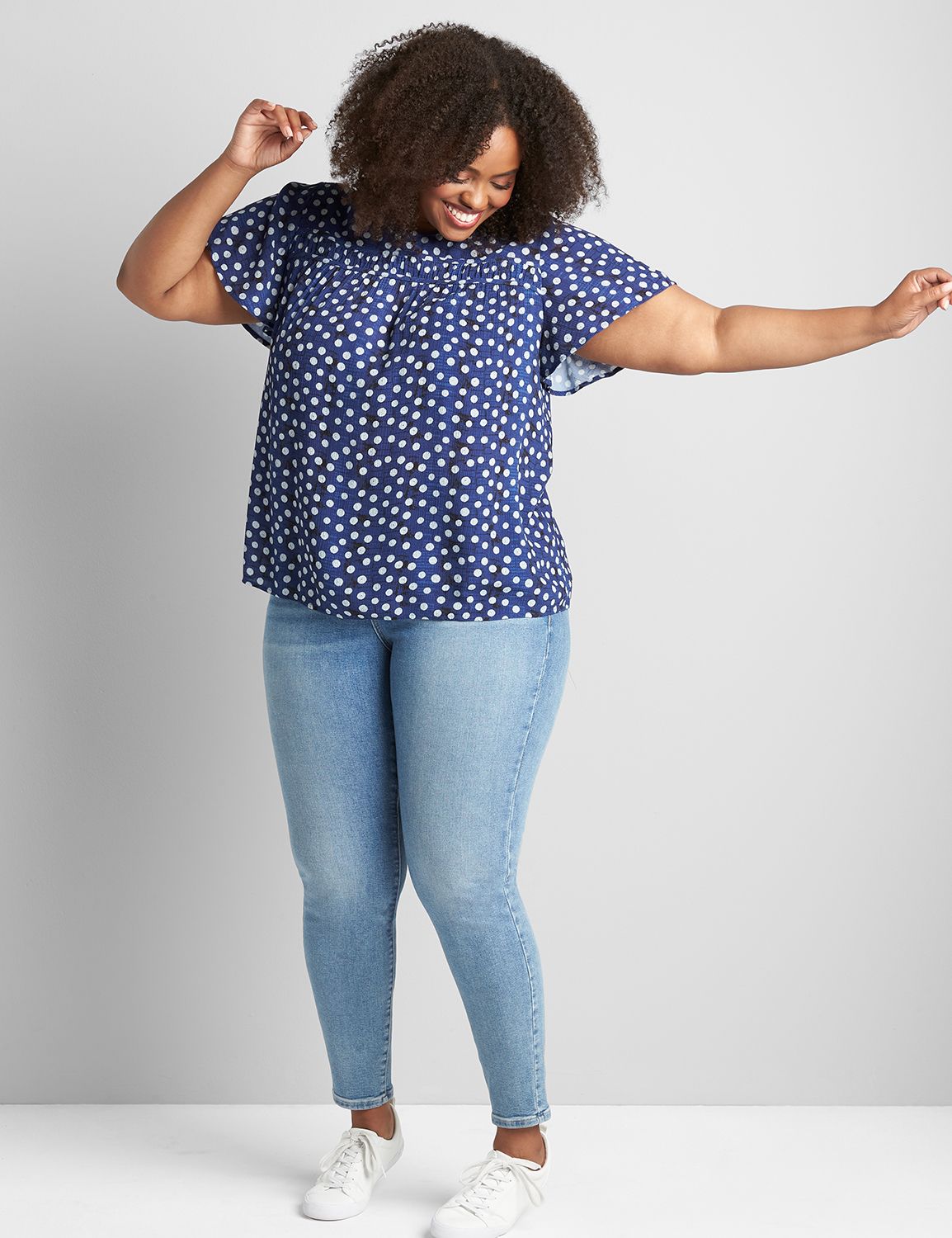 lane bryant polka dot shirt