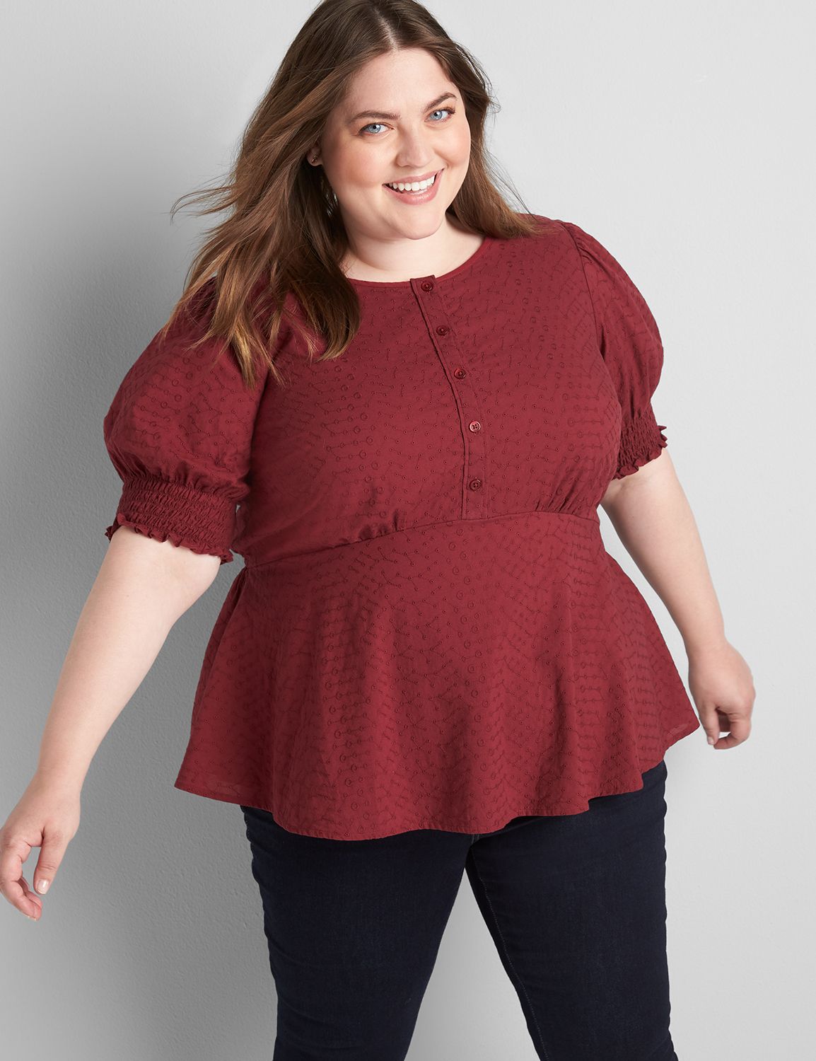 Button-Down Babydoll Top Product Image 1