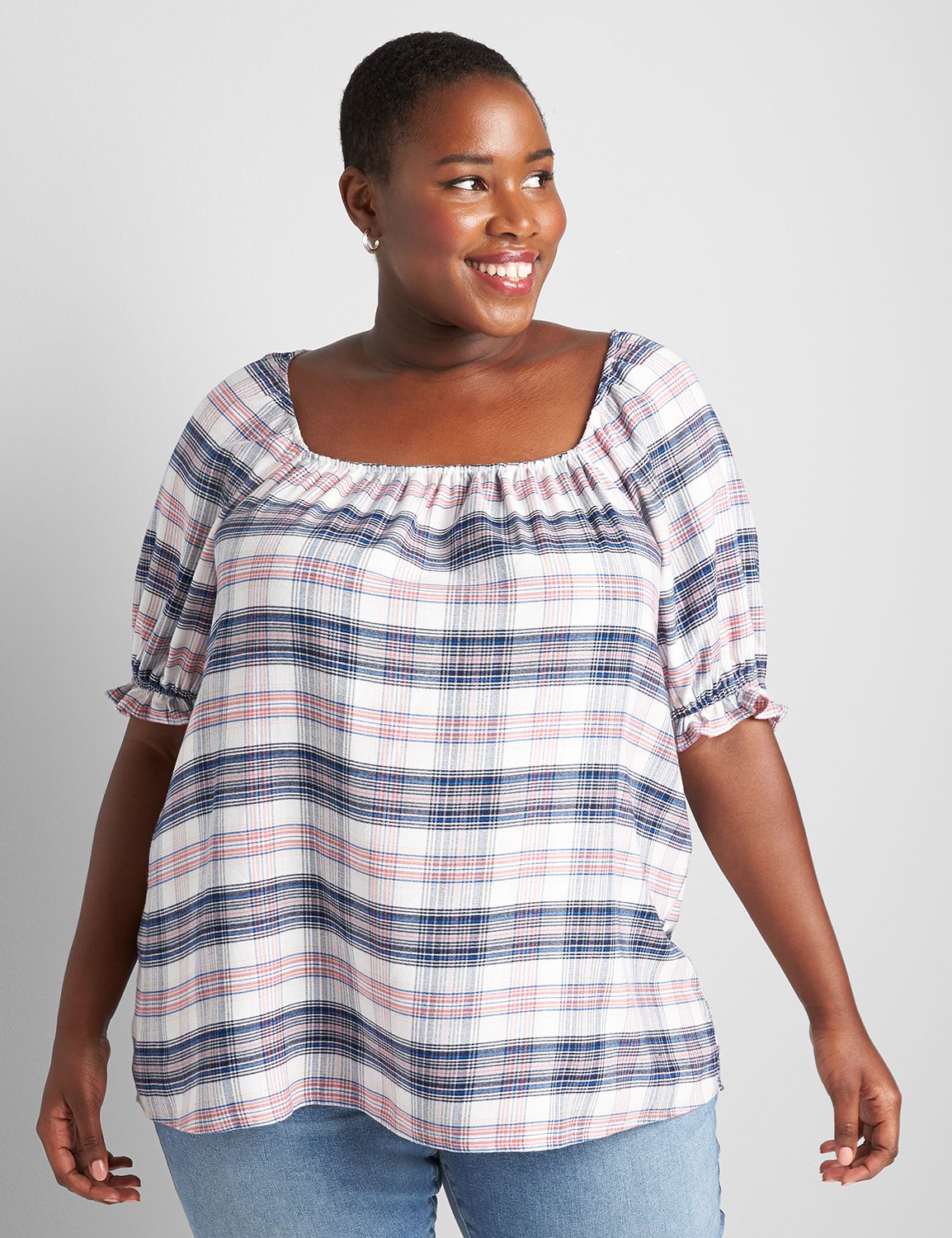 Short Sleeve Square Neck Top 112162 Product Image 1