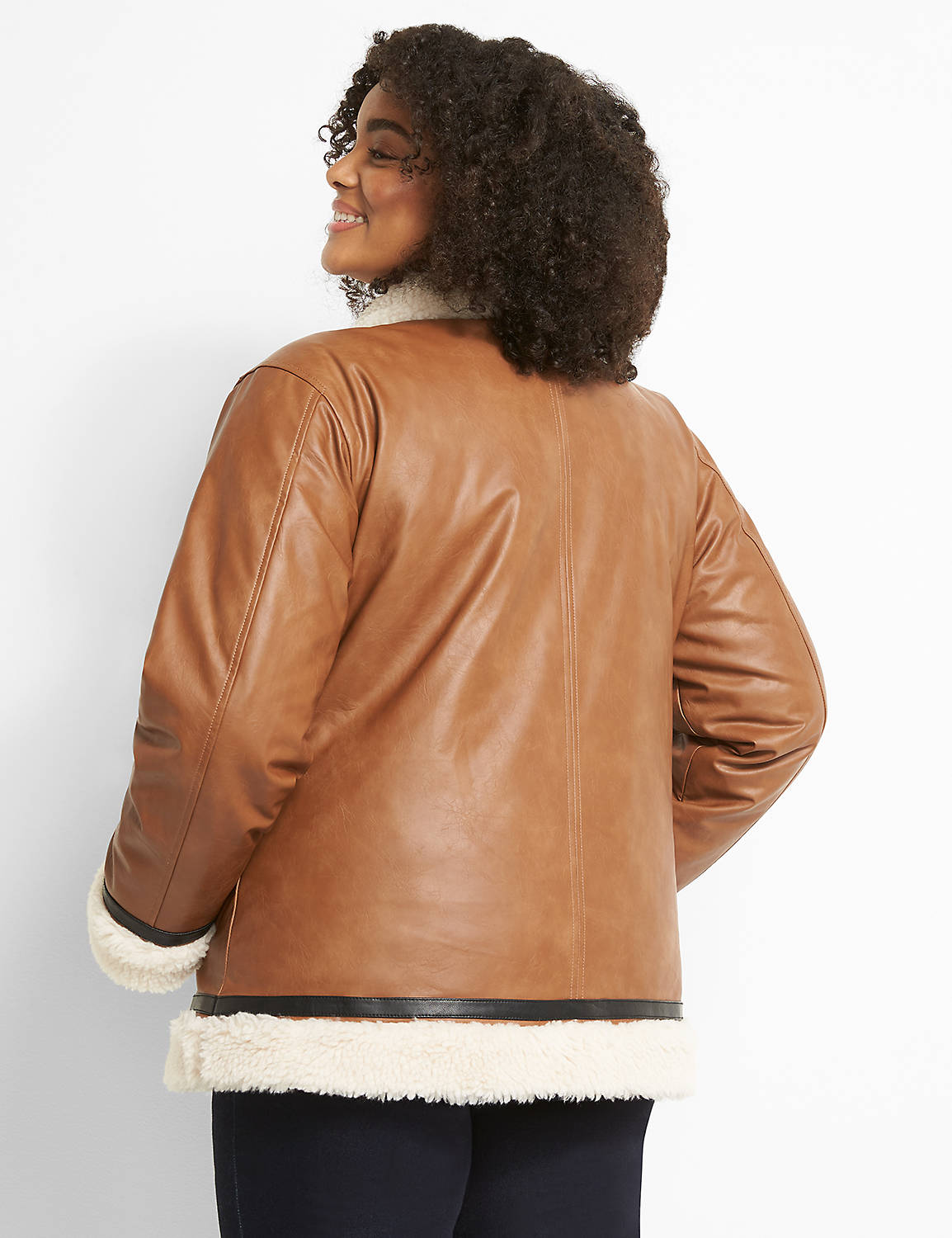 Faux Leather-trimmed shearling jack Product Image 2