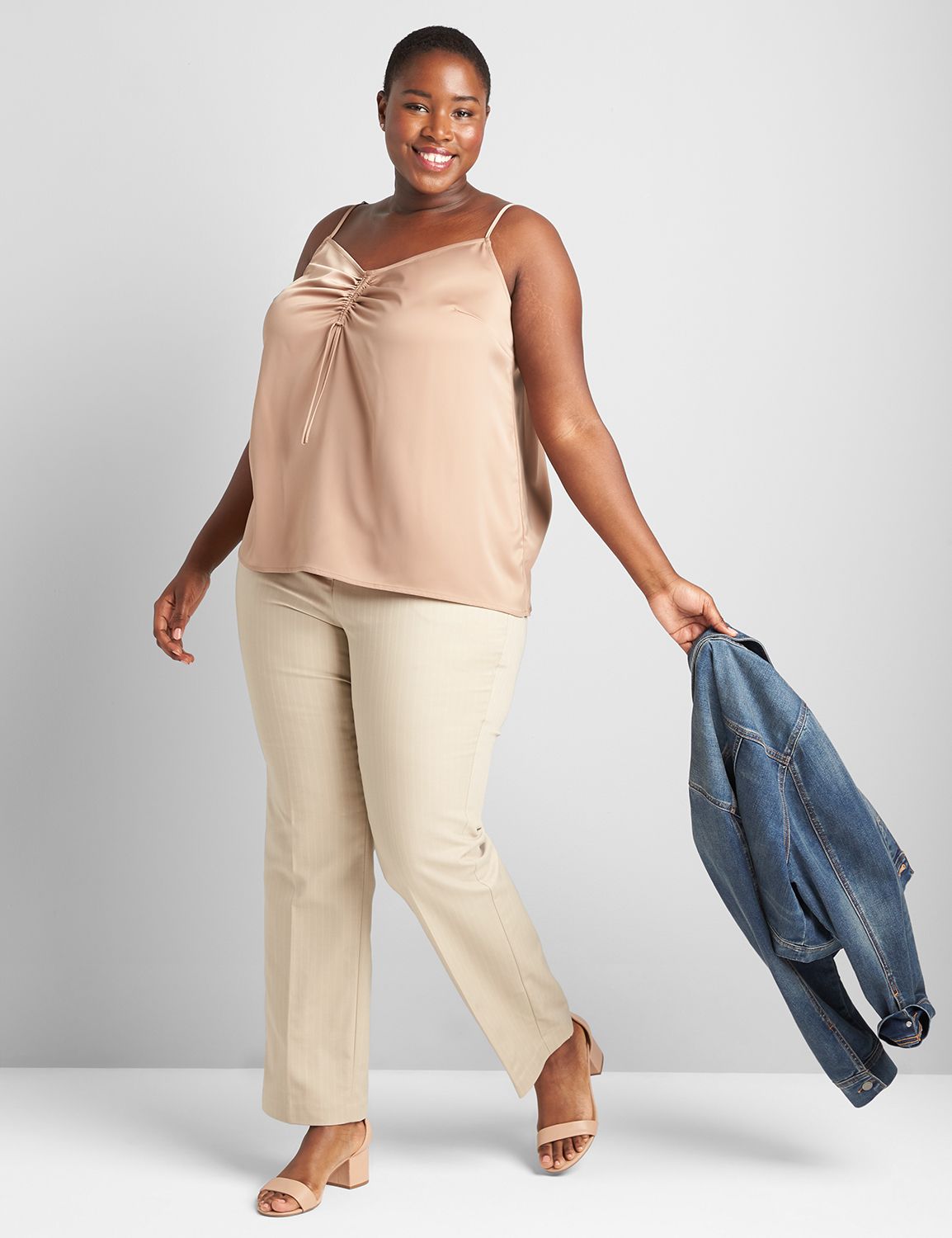 V-neck Cami With Shirred Detail | LaneBryant