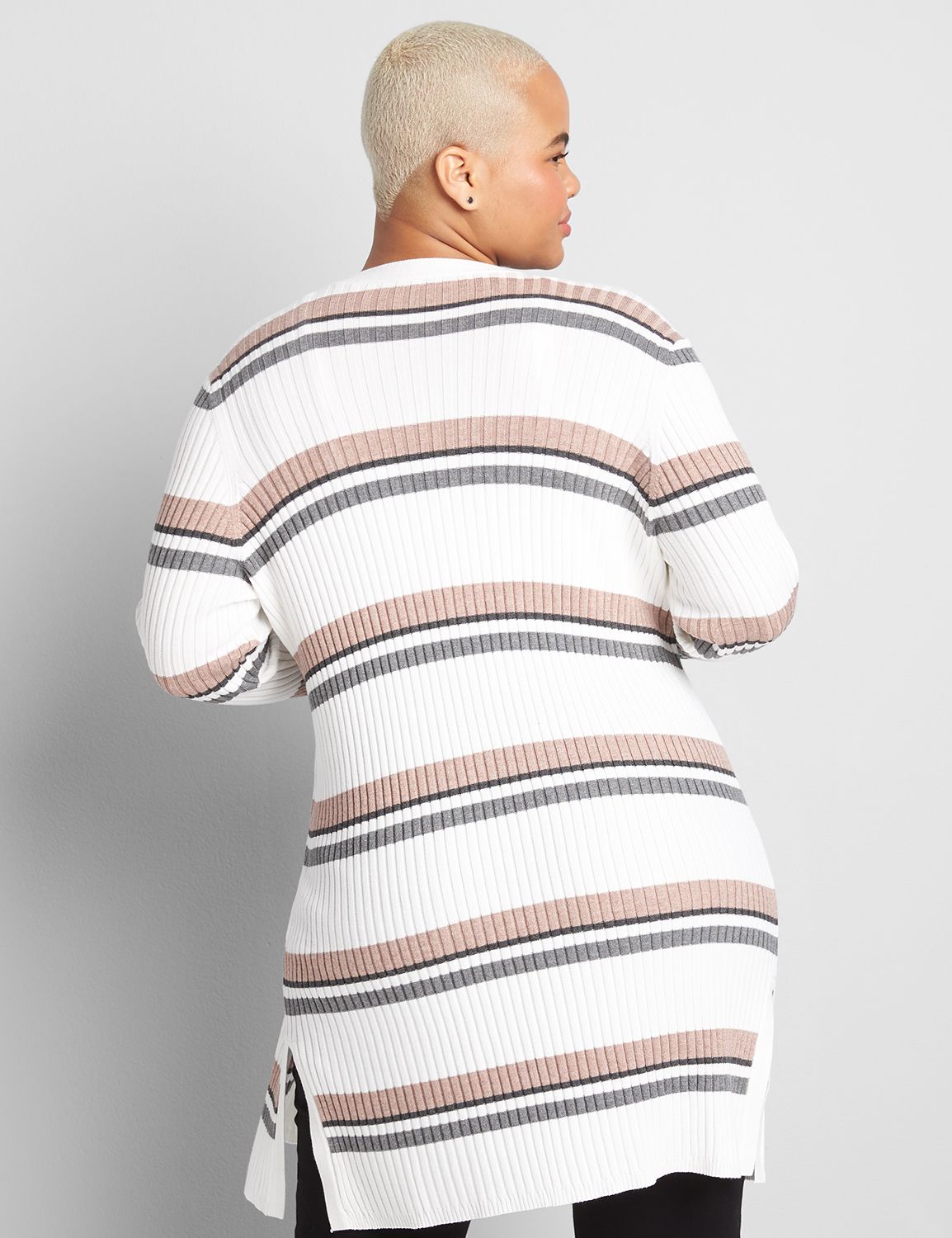 Striped Open-Front Overpiece Product Image 2