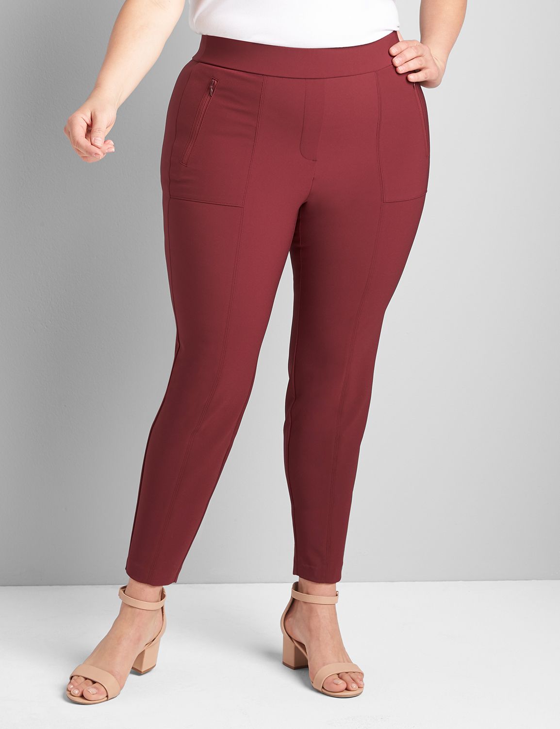 On-The-Go Pull On Ankle 1121739:PANTONE Zinfandel:20 | LaneBryant