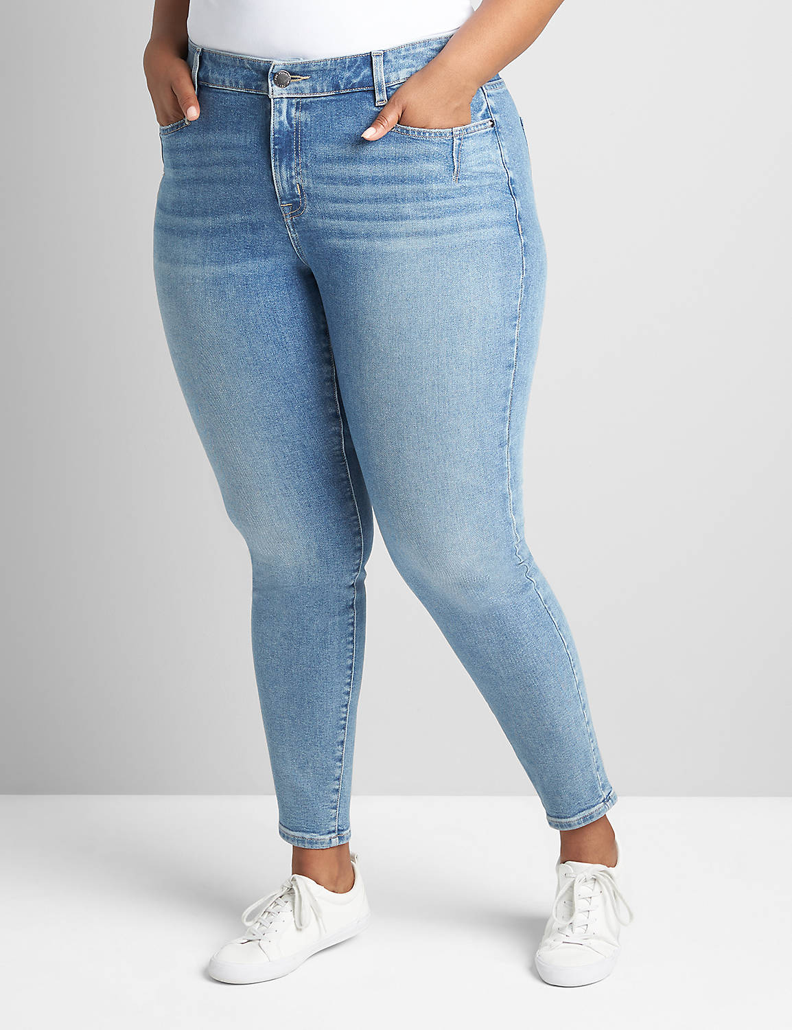 Curvy Fit High-Rise Skinny Jean- Light Wash Product Image 1