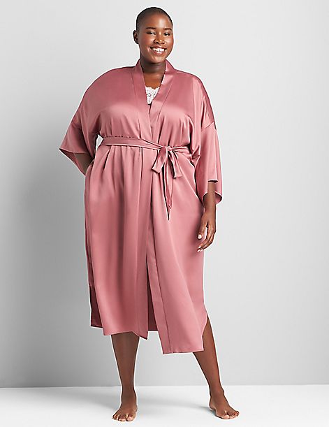 Black girl in pink robe naked under it Plus Size Women S Robes Cacique