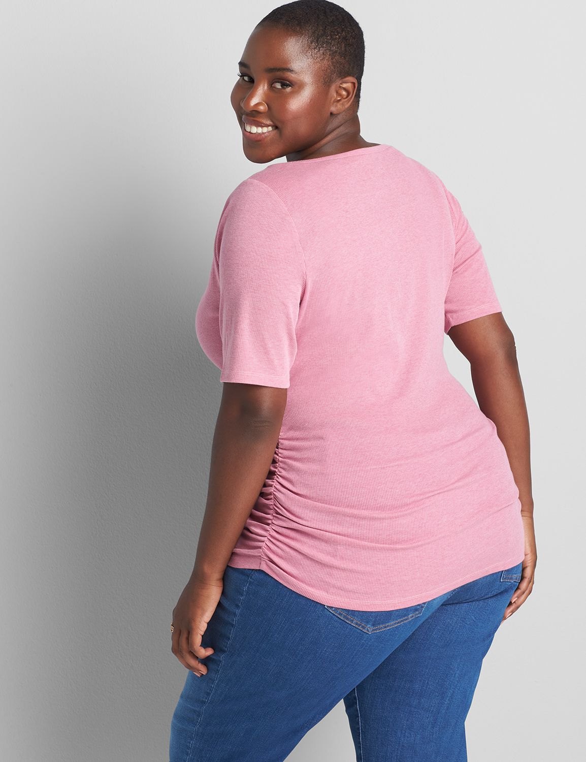 Perfect Sleeve Boatneck Ruched-Side Tee Product Image 2