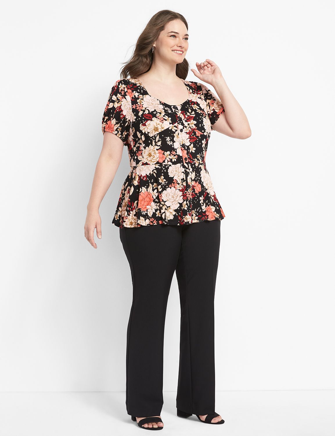 Plus Size Refined Bi-Stretch Tailored Straight-Leg Pants- Curvy Fit