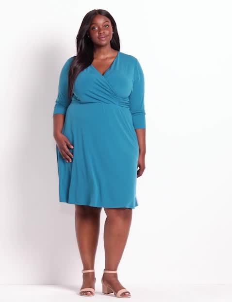 Teal fit shop and flare dress