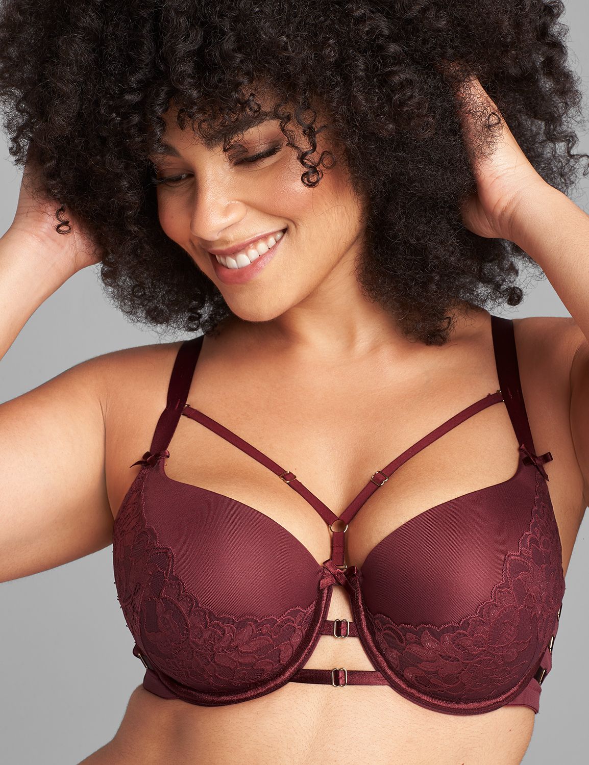 Shimmer Lace Boost Balconette Bra Product Image 4