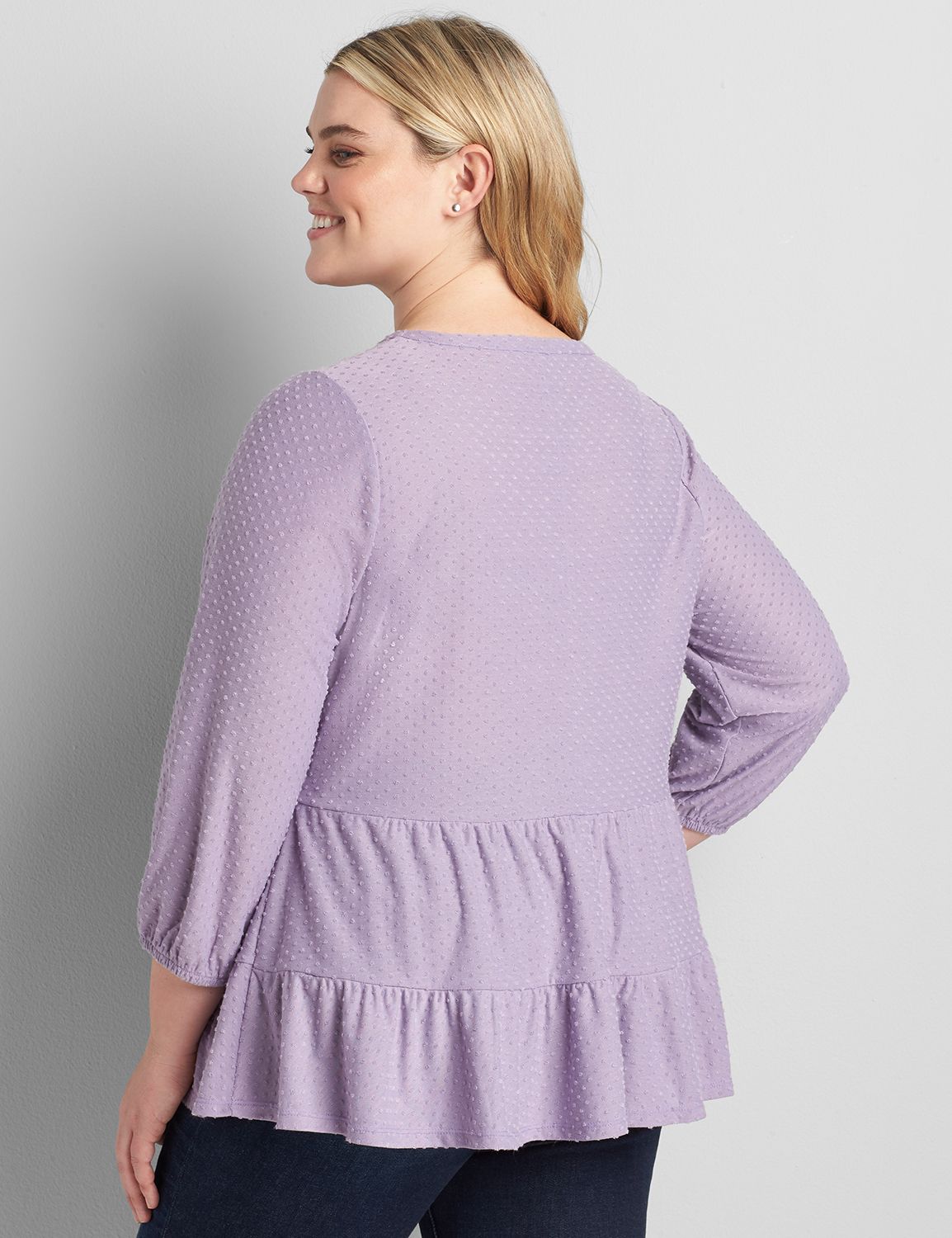 3/4-Sleeve Tiered Babydoll Top Product Image 2