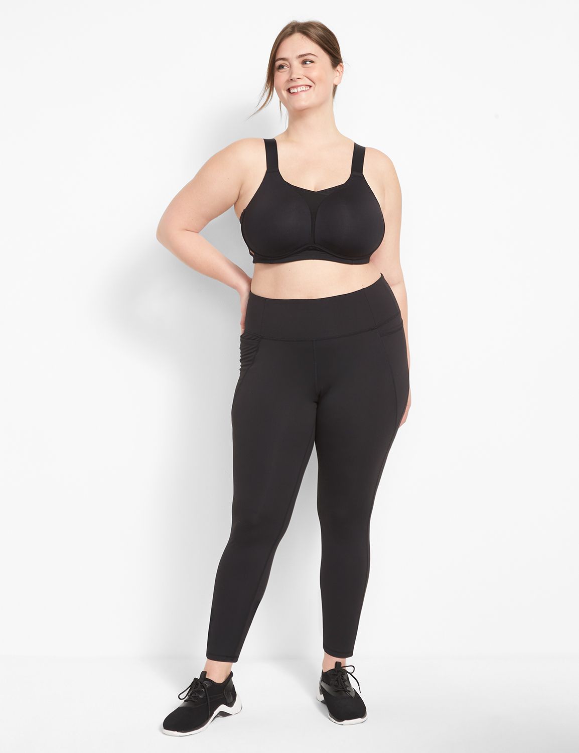 LIVI High Rise Livi Soft 7/8 Legging Criss Cross Hem F 1122252:Ascena Black: 22/24