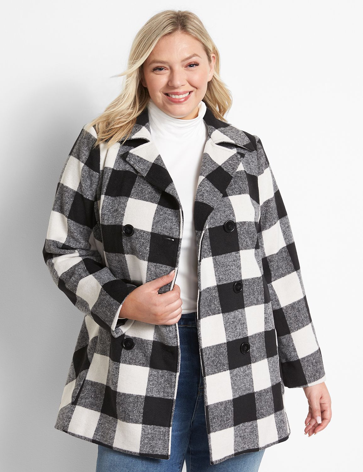 Double Breasted Faux Wool Coat &acirc; Pa Product Image 4