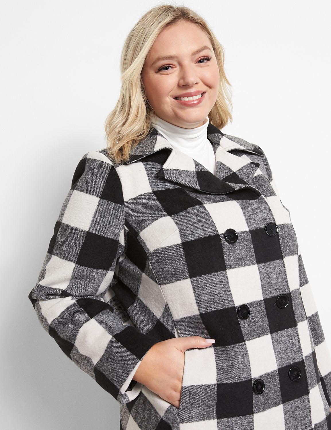 Double Breasted Faux Wool Coat &acirc; Pa Product Image 5