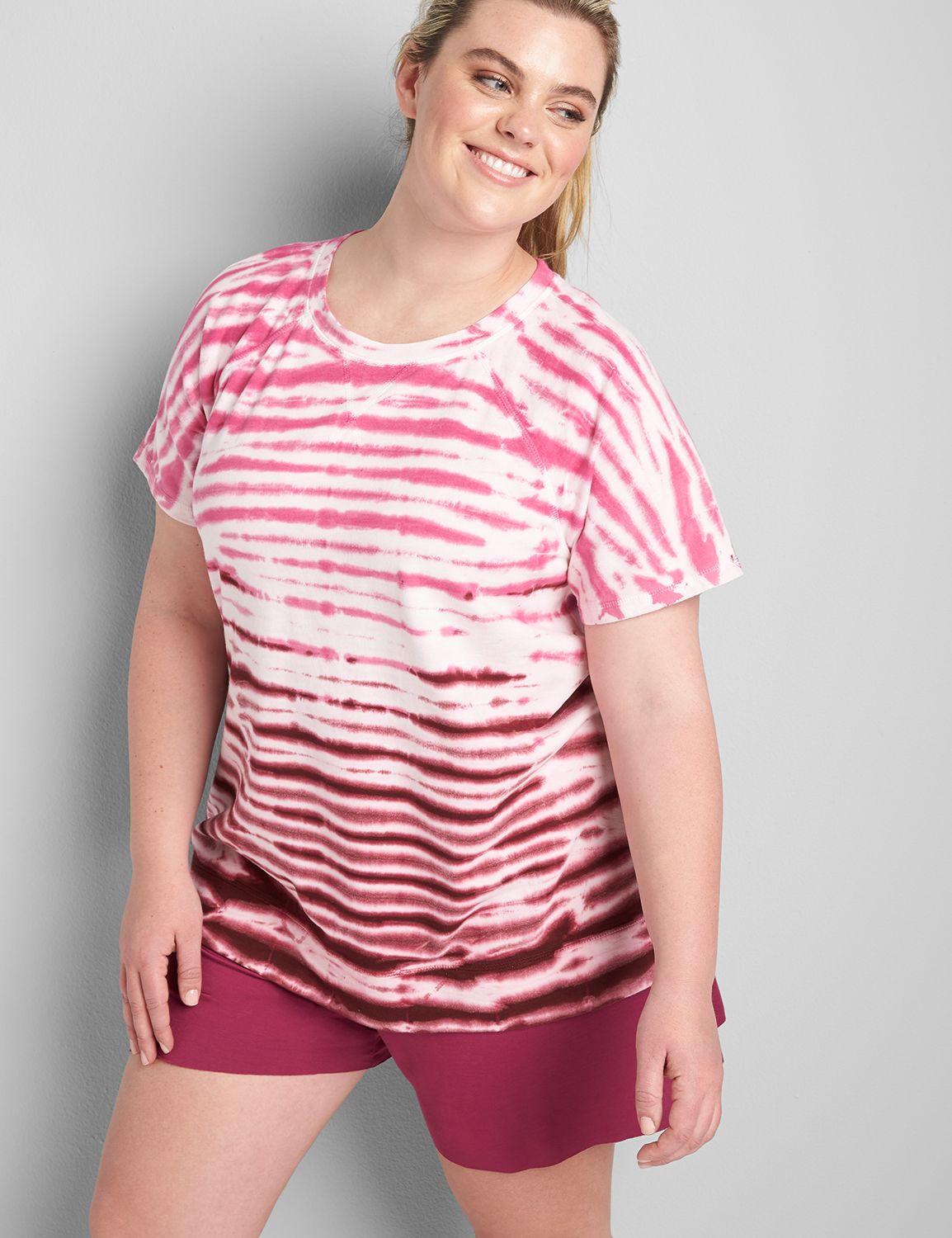 Short Sleeve Crew Neck Dye Effect S Product Image 1
