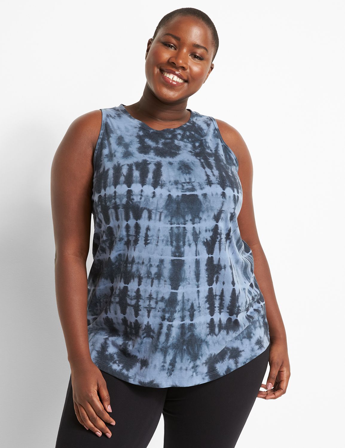 Sleeveless Crew Neck V Back Tie Dye Product Image 1