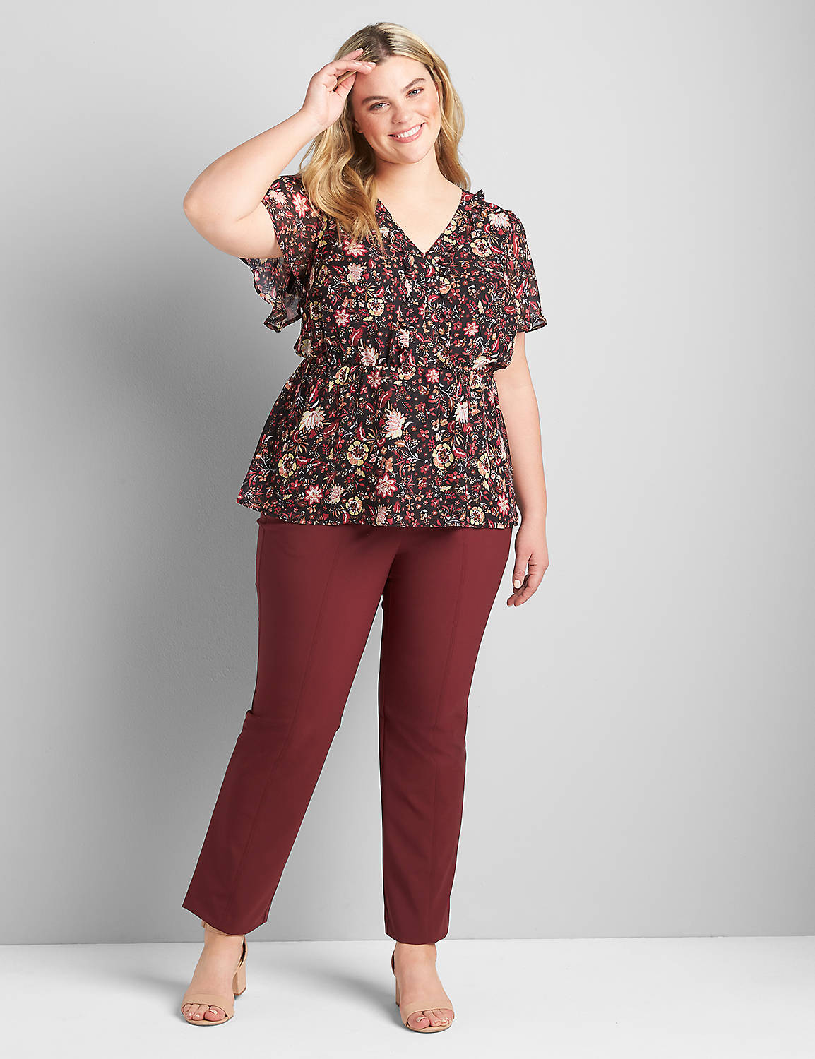 Peplum Top With Ruffle Detail Product Image 3