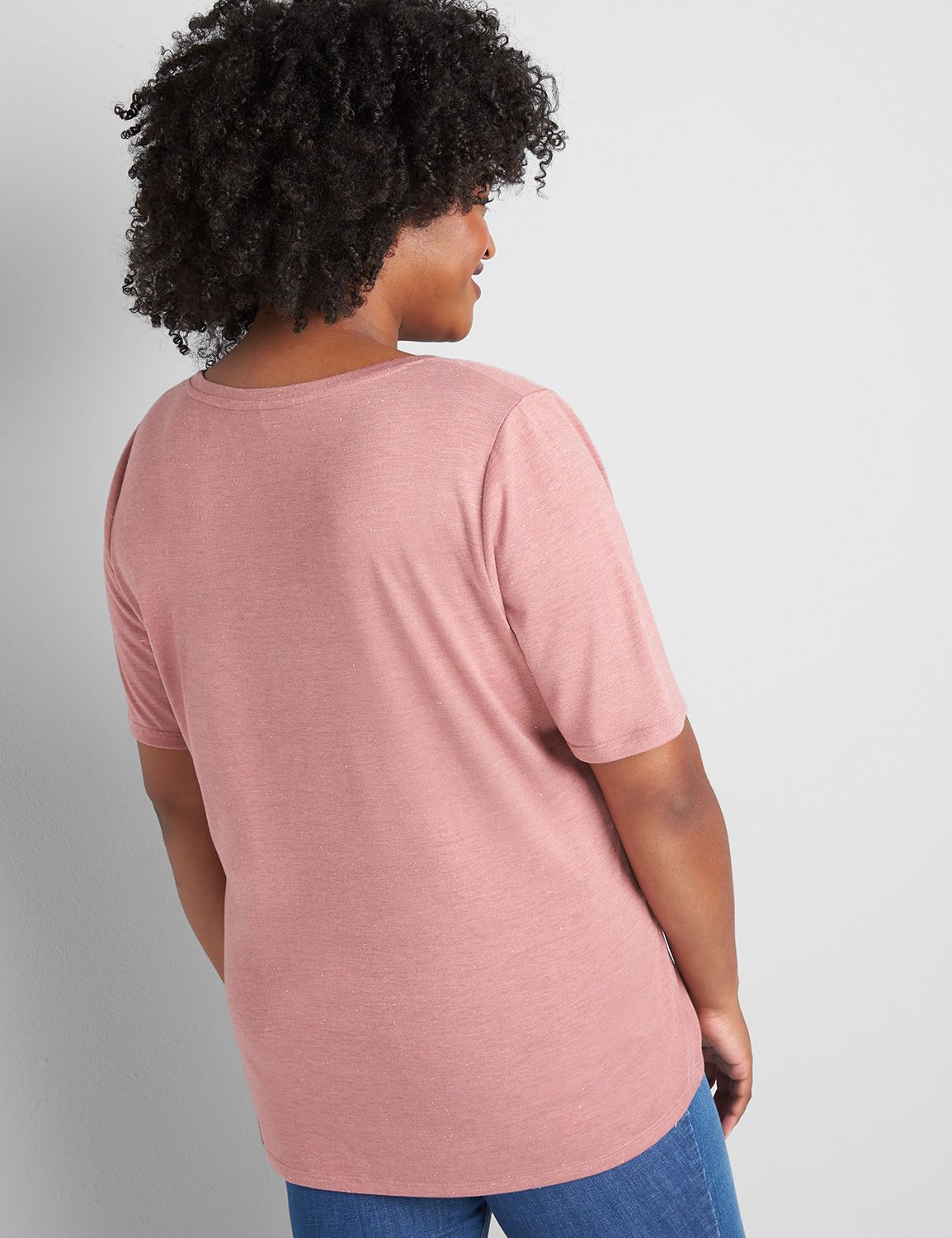 Modest Sleeve Scoop Angelina Tee 1121690 Copy of 1102379:PANTONE Mesa Rose:10/12 Product Image 2