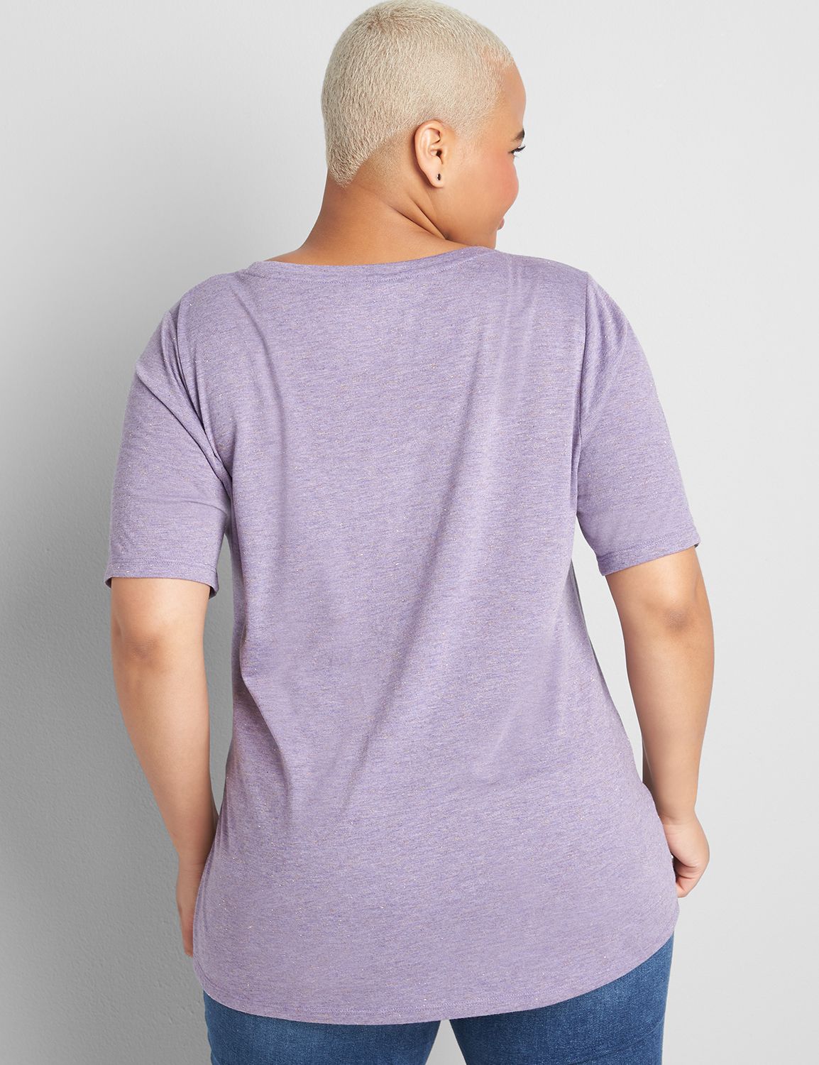Perfect Sleeve Scoop-Neck Tee - Shine Product Image 2