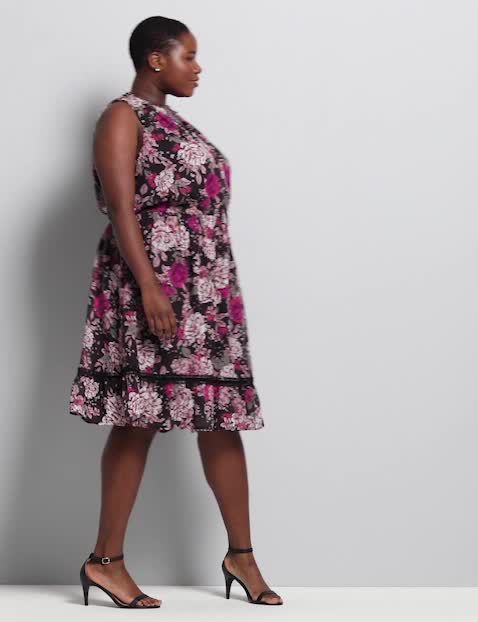 Sleeveless Notch-Neck Fit & Flare Dress image number 0