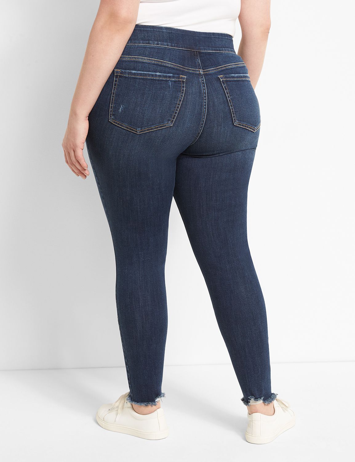 SIGNATURE HIGH RISE PULL ON JEGGING -SUNRISE PRINCESS WASH 1122456:Dark Denim:14 Product Image 2