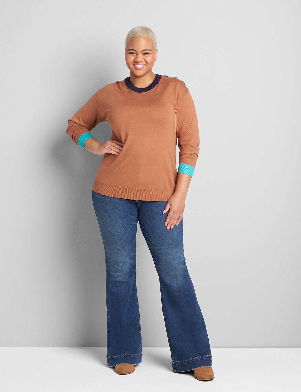 Lane bryant bell bottom hot sale jeans