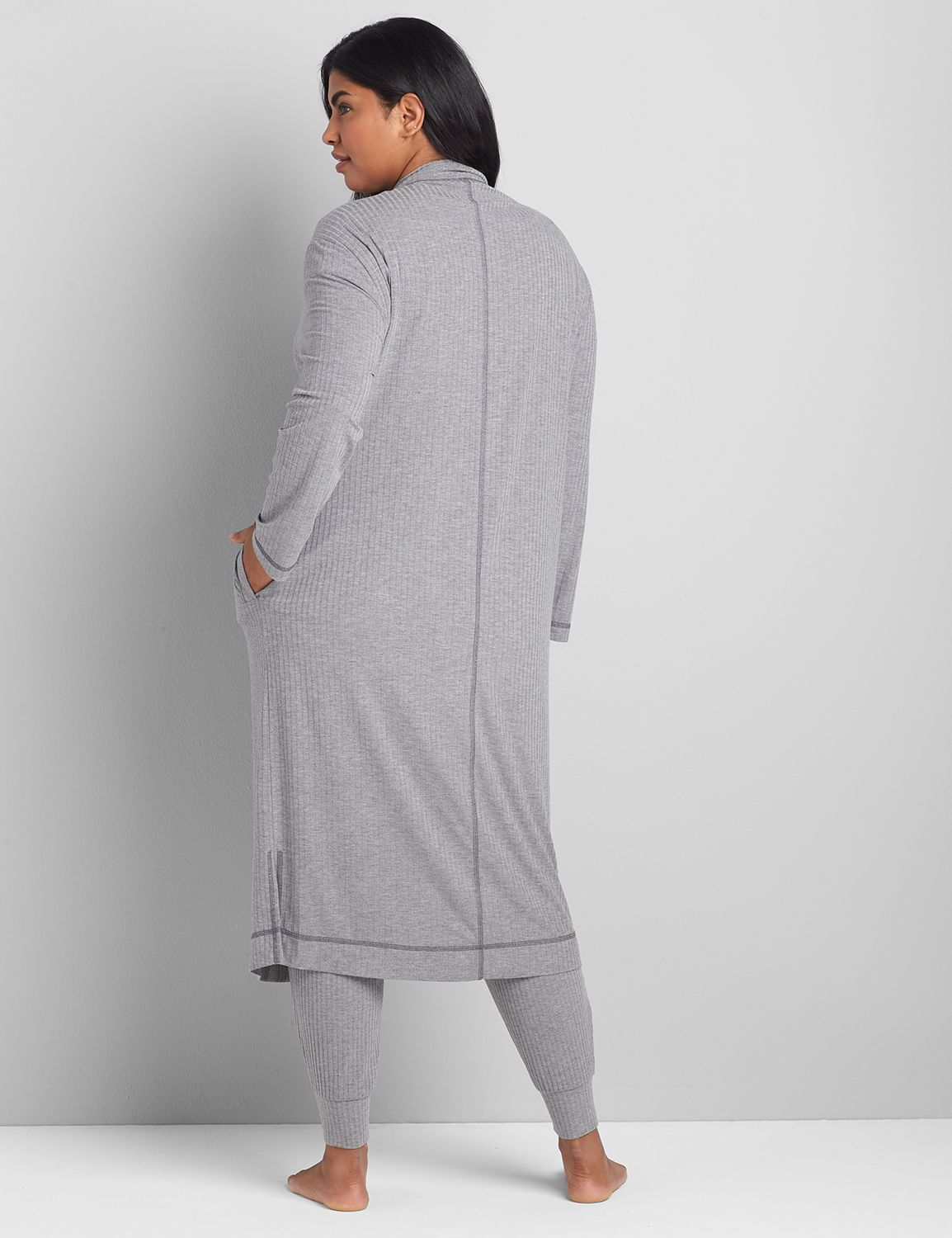 Rib Midi Lounge Robe 1120505 F Product Image 2