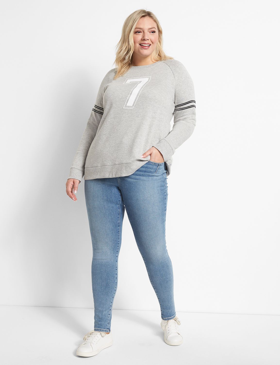 Long Sleeve Crew Neck Tee Raglan Graphic: 7 1123300:BC04 Heather grey:10/12 Product Image 3