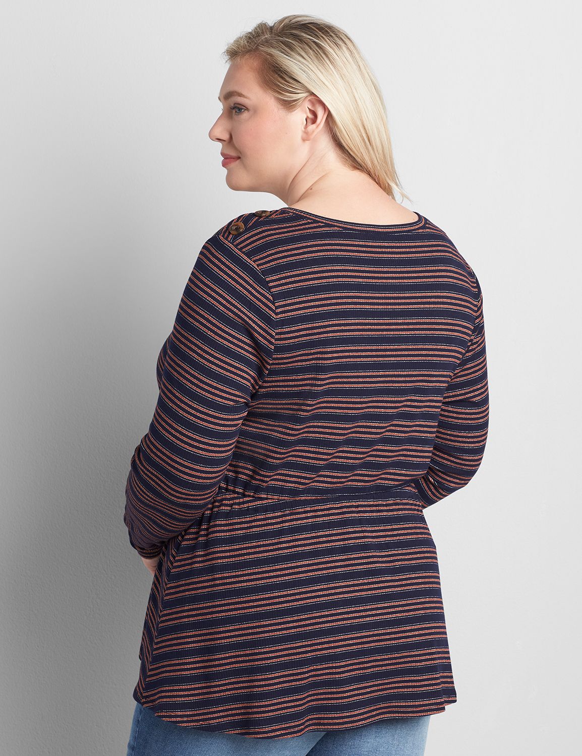 Three Quarter Sleeve Vneck With Ela Product Image 2
