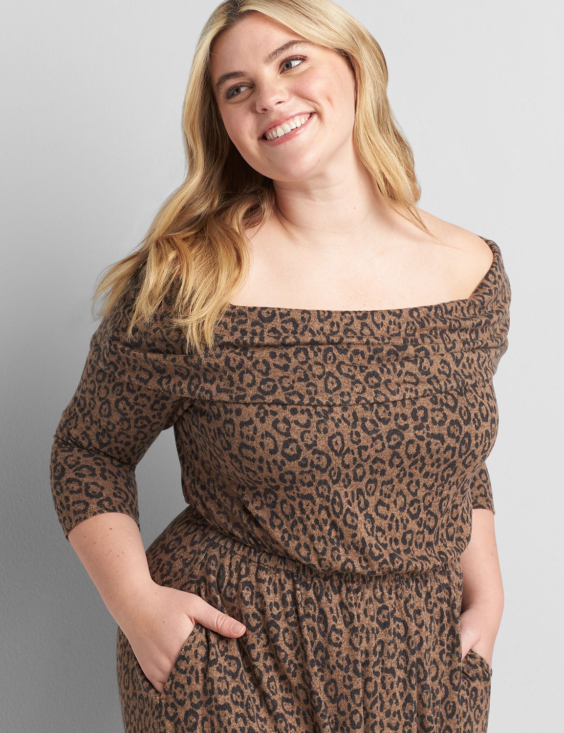 3/4 Sleeve Off The Shoulder Smocked Product Image 3