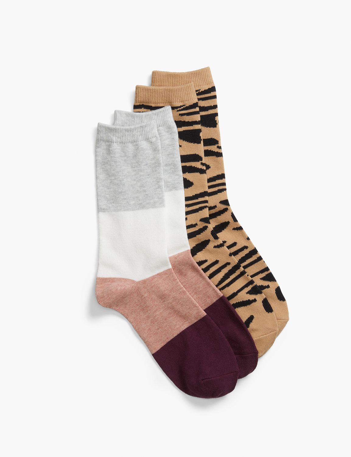 2-Pack Crew Socks - Zebra & Stripe Product Image 1