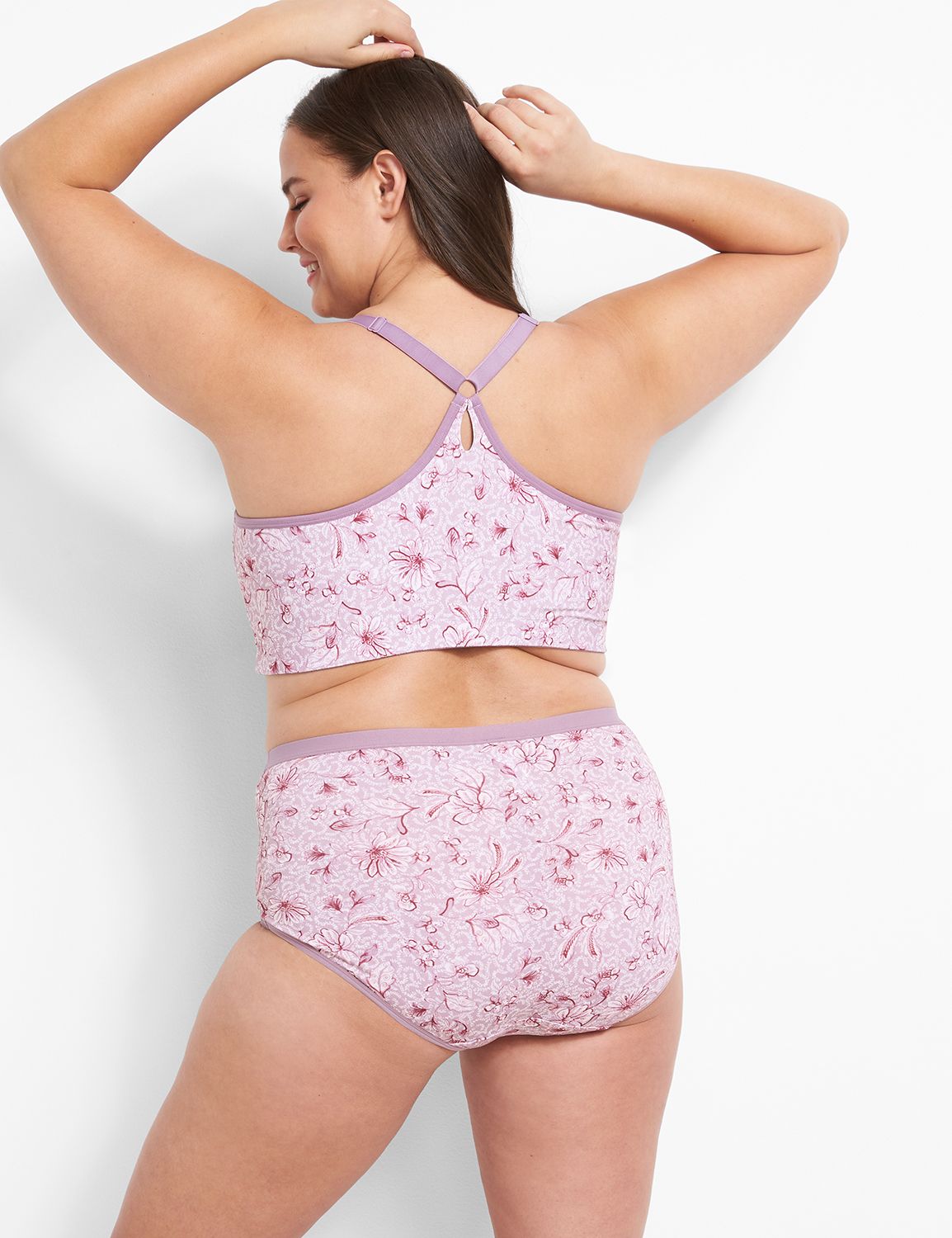 Cotton Unlined No Wire Front-Close 1120806:London Floral_Elderberry_CF21212:36DD Product Image 2