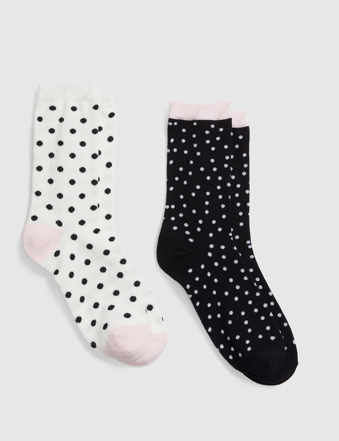 Dot 2 Pack Crew Socks:Black:ONESZ Product Image 1
