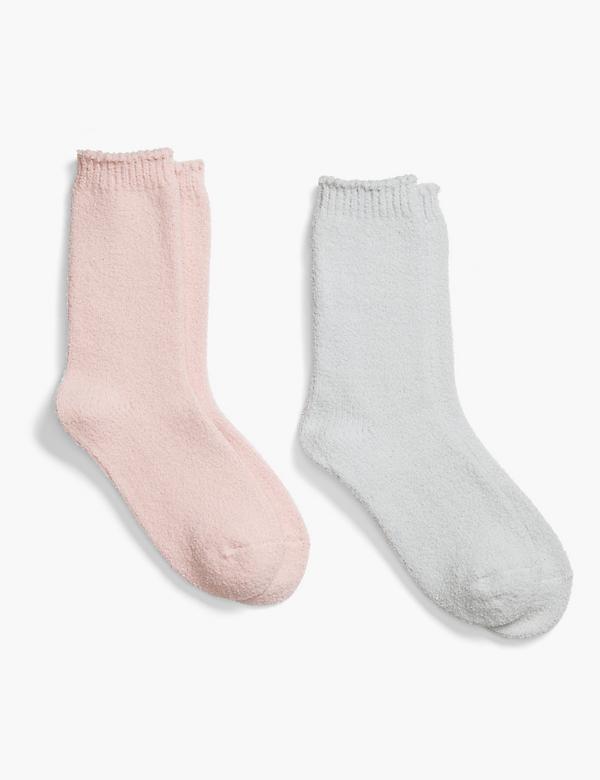 2-Pack Cozy Socks - Pink & Heather Gray