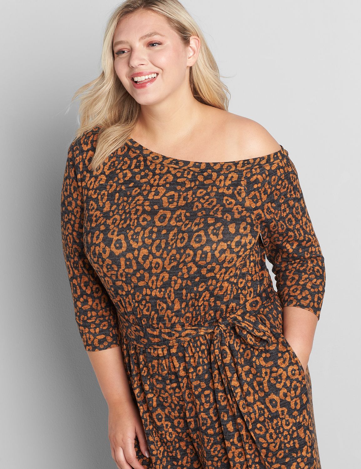 One-Shoulder Hacci Jumpsuit Product Image 3