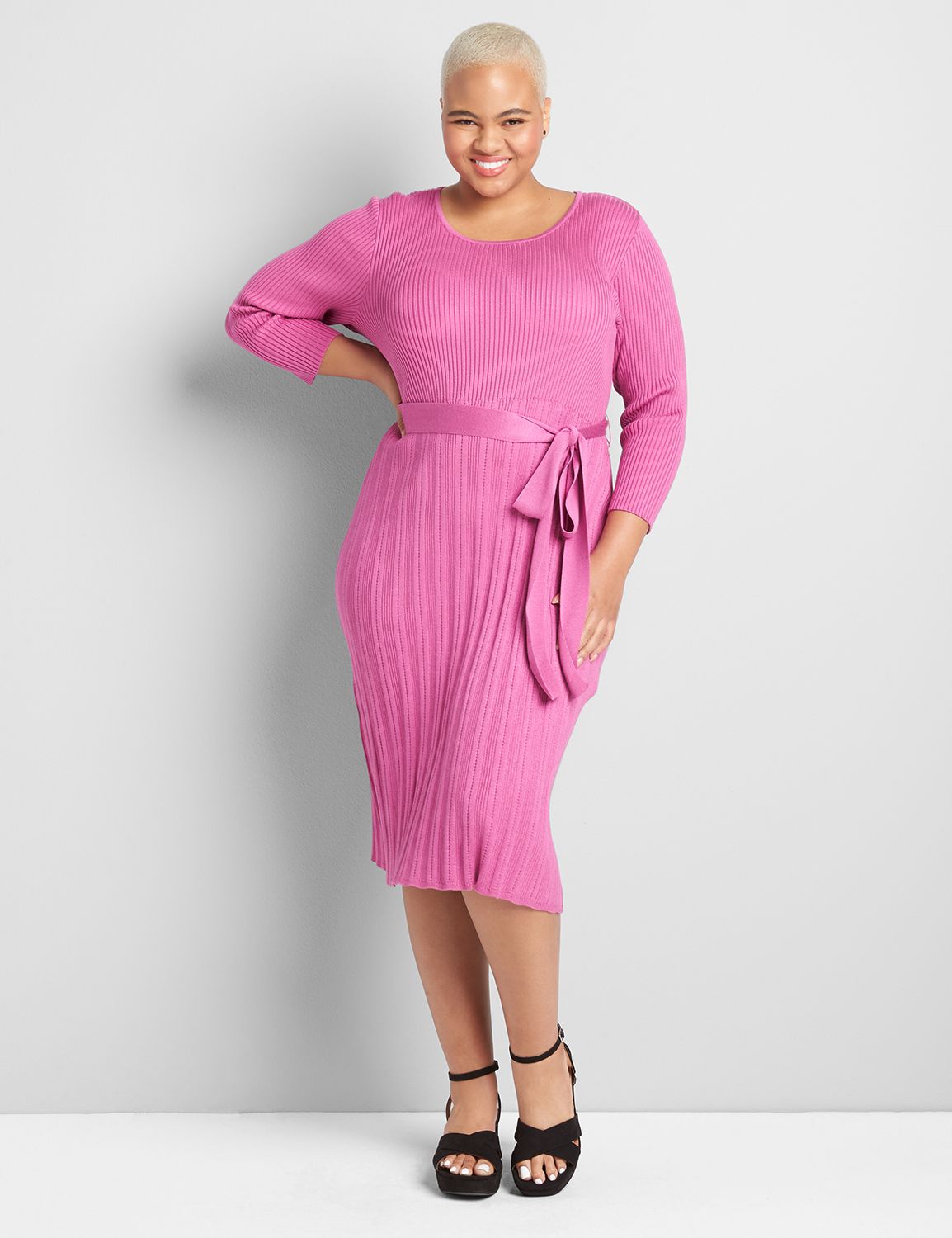 Ribbed Mix Sweater Dress