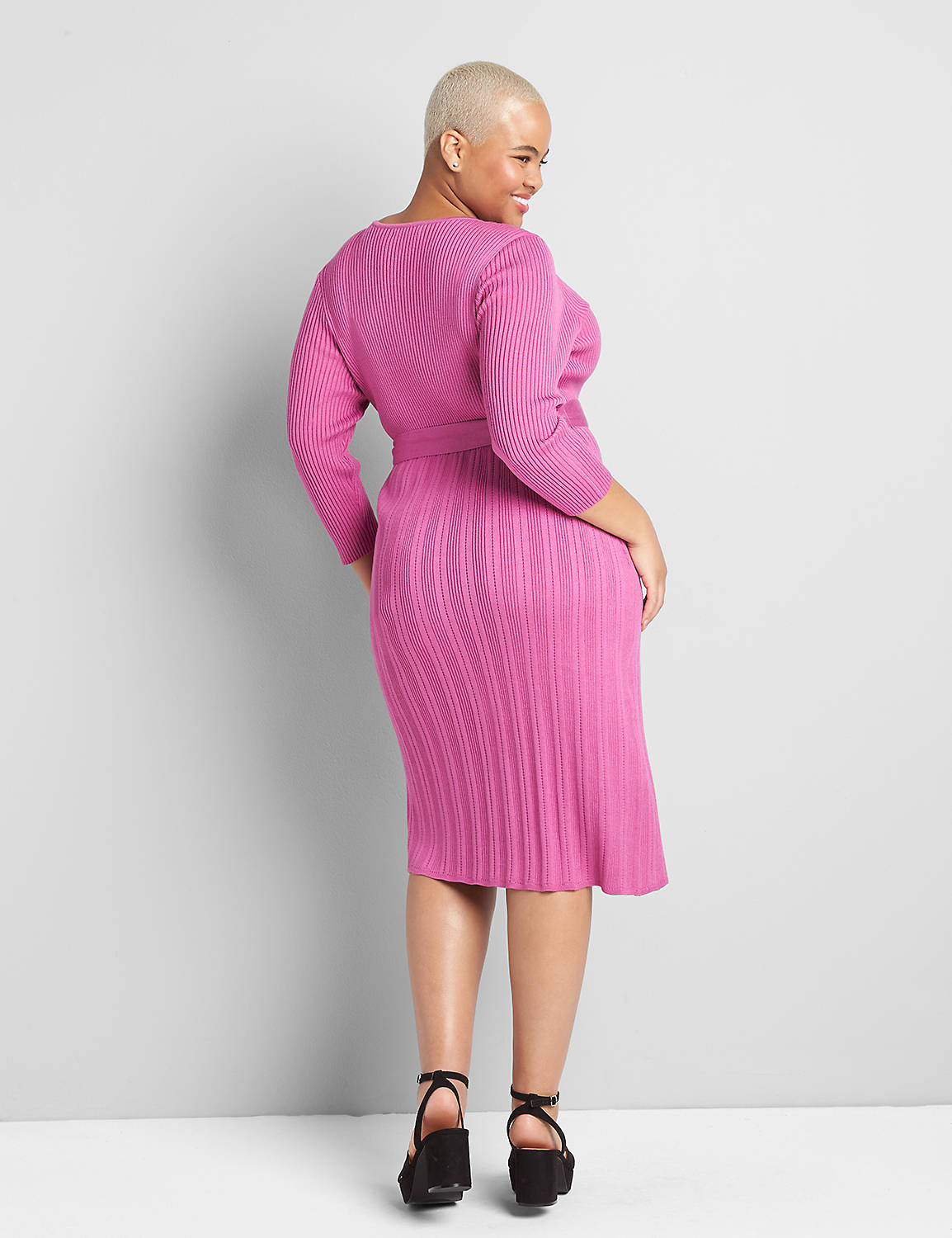 Ribbed Mix Sweater Dress Product Image 2