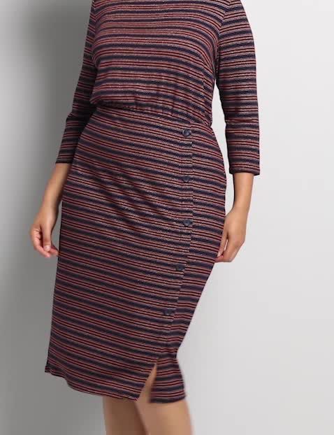 3/4 Sleeve Boat Neck Button Front Skirt Sheath Dress 1123024:PANTONE Night Sky:14/16 image number 0