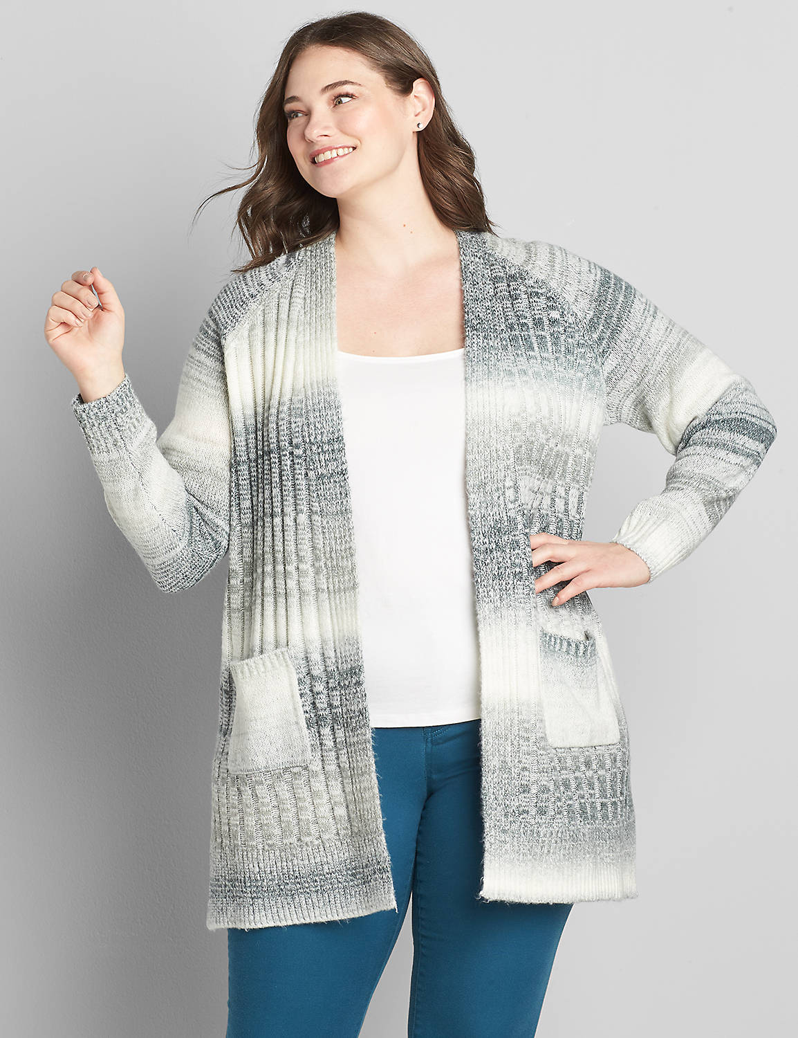 Spacedye Open-Front Cardigan Product Image 1
