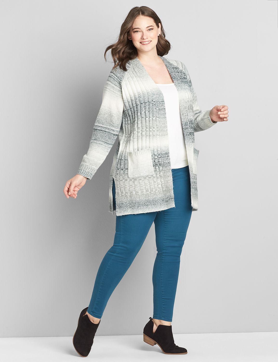 Spacedye Open-Front Cardigan Product Image 3
