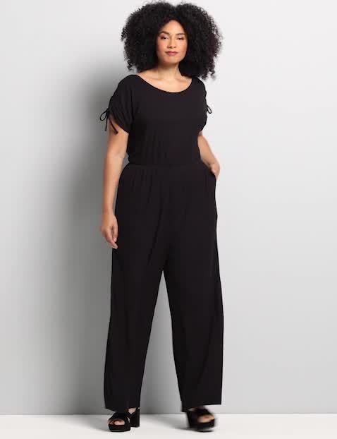 Ruched-Shoulder Jumpsuit image number 0