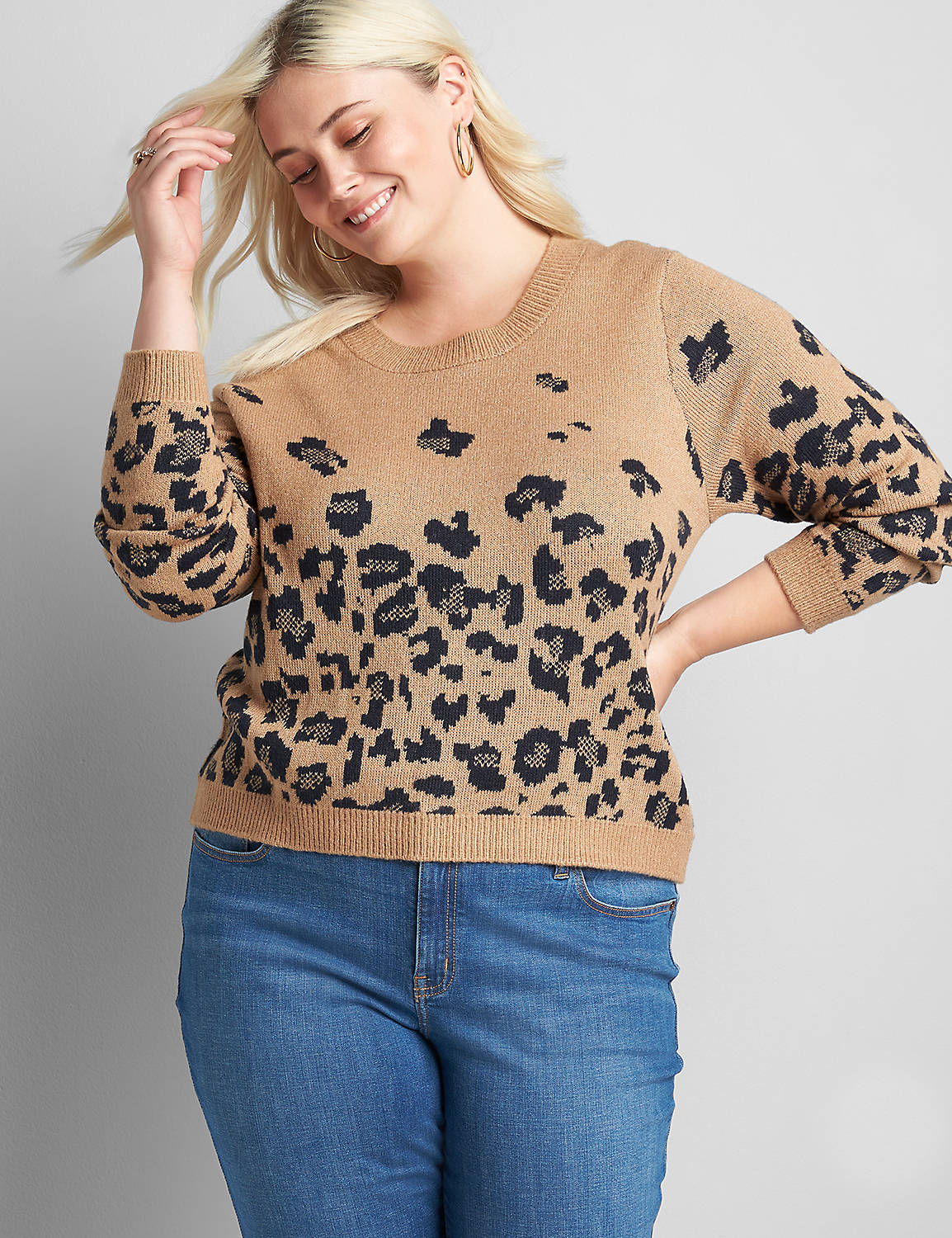 Cropped Leopard Sweater Product Image 1