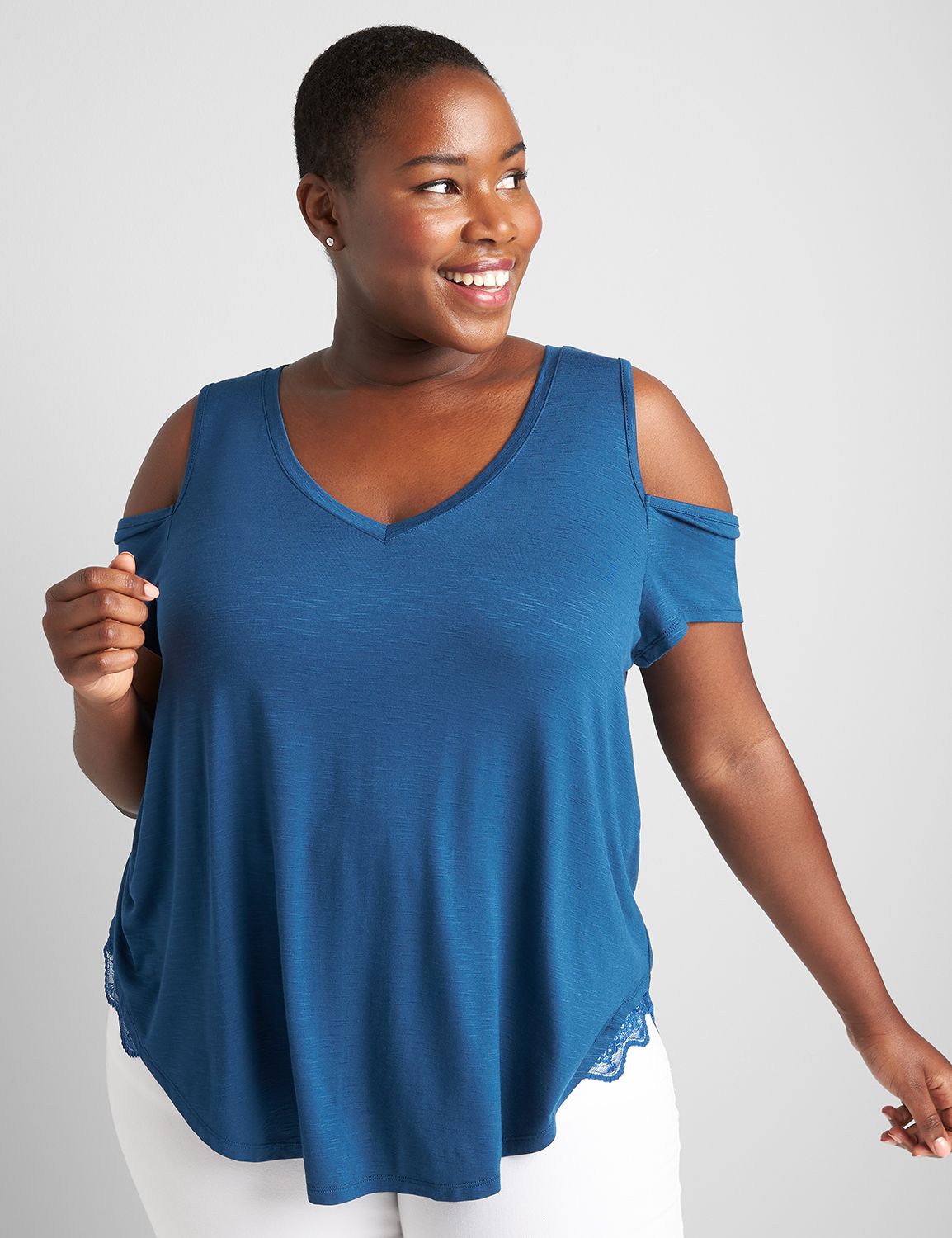 Lane bryant cold shoulder tops sale