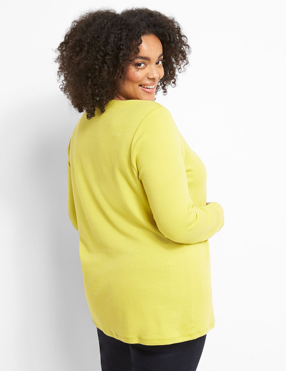 Long Sleeve Crew Neck 1x1 Rib Tee 1123163 copy of 1114776:PANTONE Warm Olive:30/32 Product Image 2