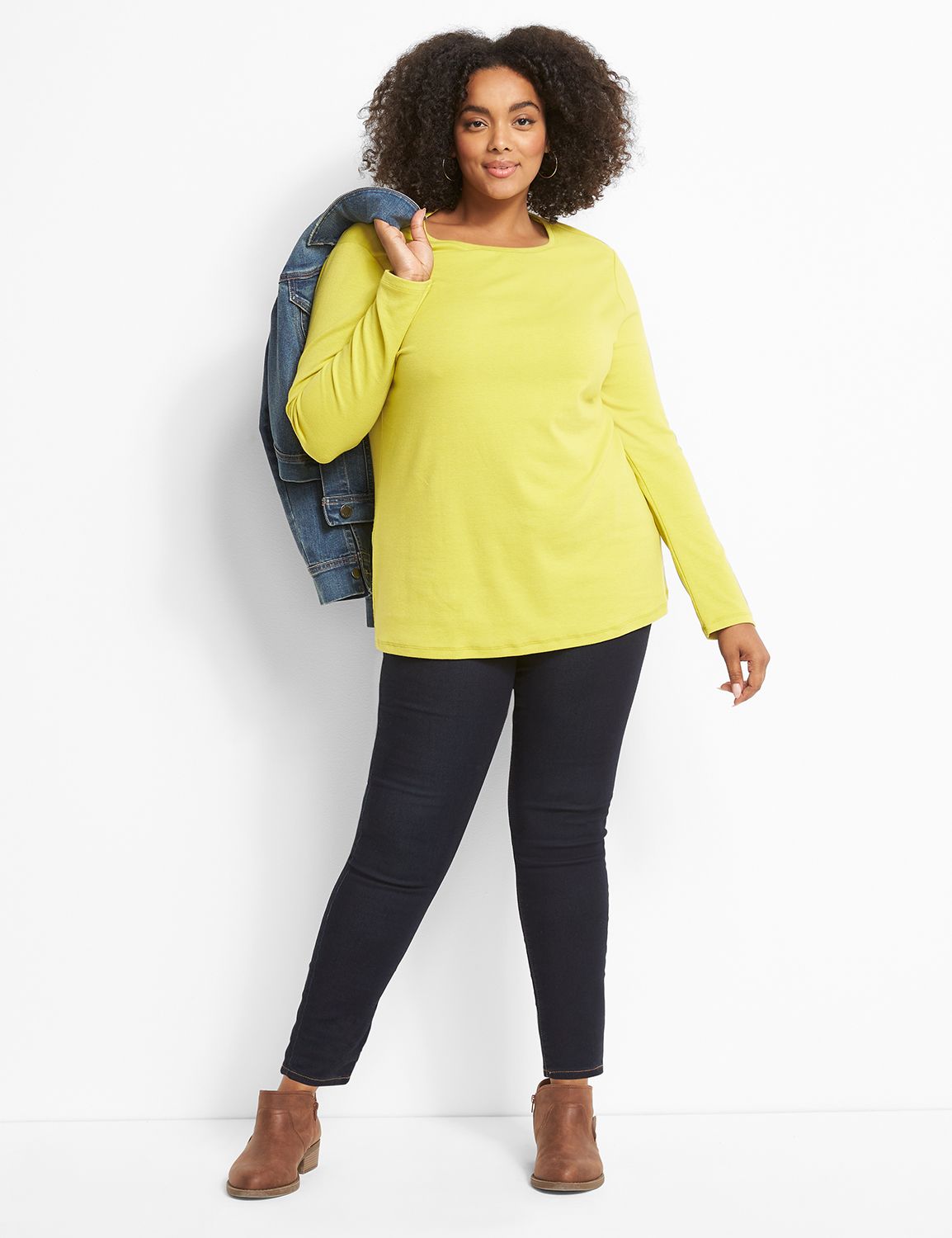 Long Sleeve Crew Neck 1x1 Rib Tee 1123163 copy of 1114776:PANTONE Warm Olive:30/32 Product Image 3
