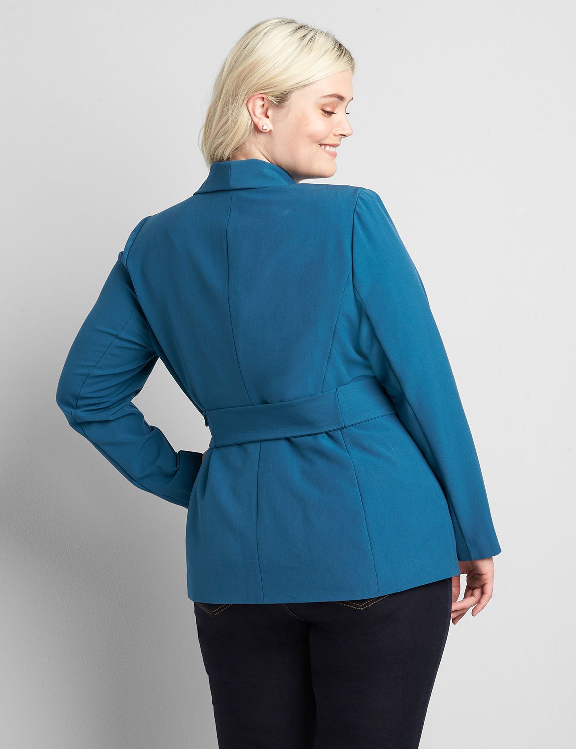 Shawl Collar Belted Blazer Product Image 2