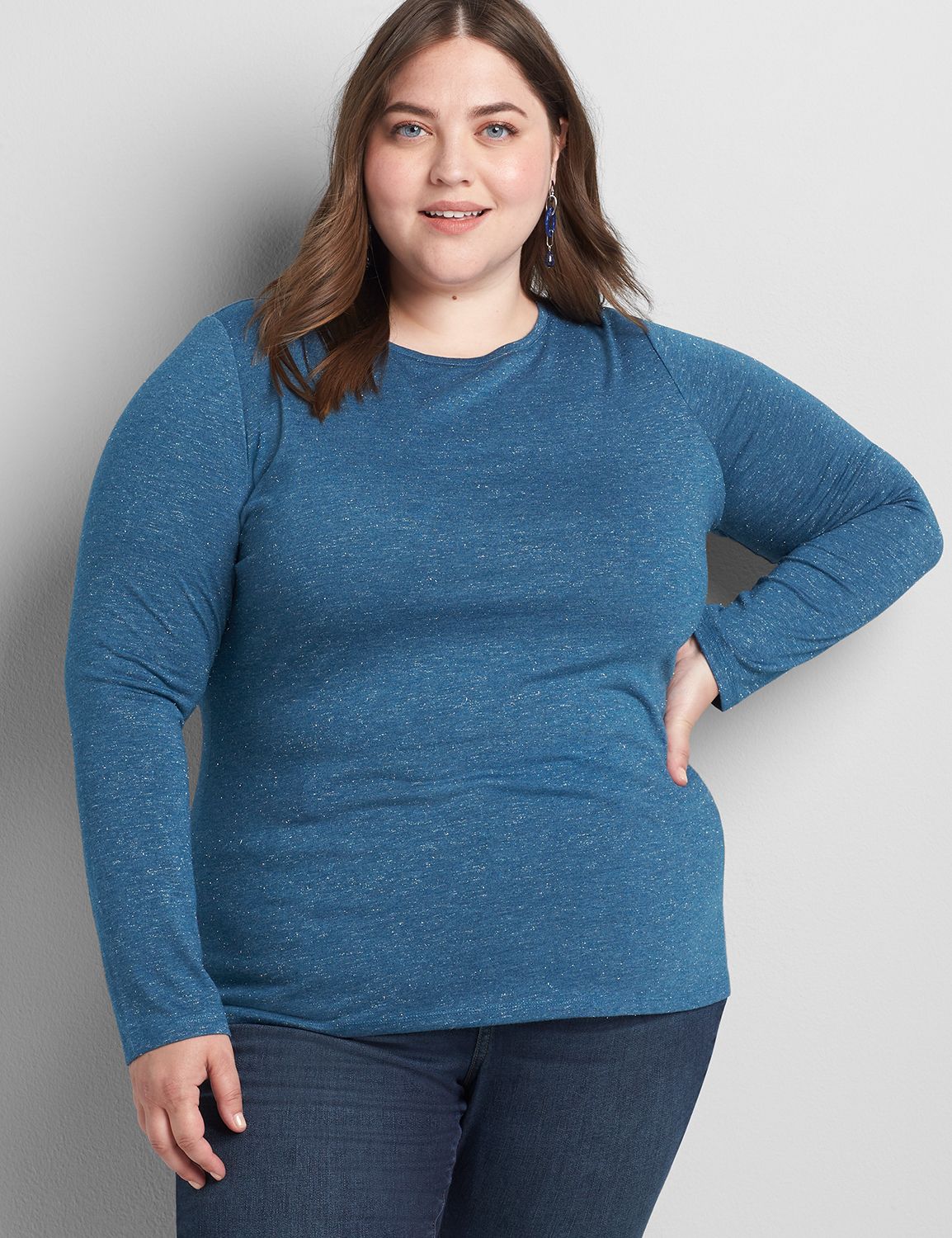 Long Sleeve Crew Neck Angelina Tee 1122318 Copy of 1117299:PANTONE Legion Blue:10/12 Product Image 1