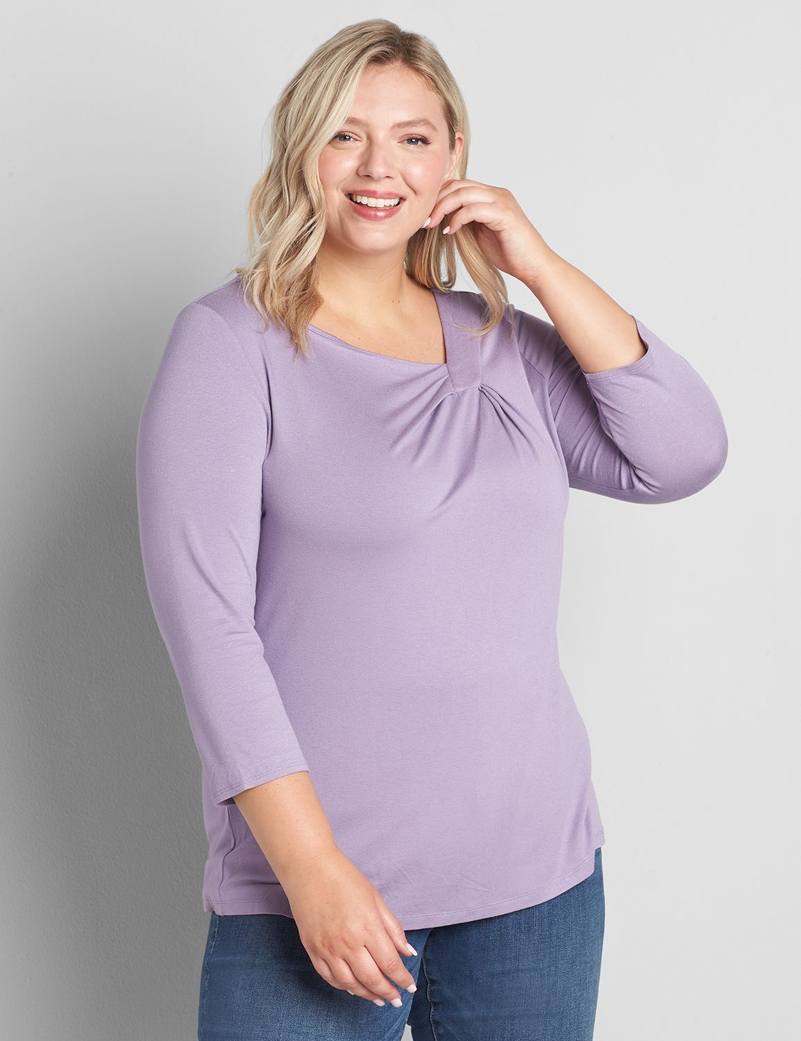 Pleat-Neck Illusion Top Product Image 1