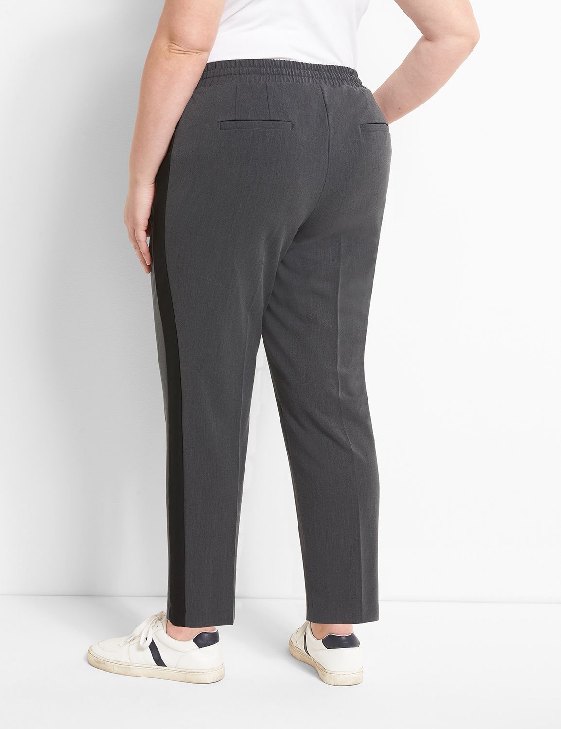 Perfect Drape Pull-on Ankle Pant w/ Side Stripe 1123503:B85 Dark Heather Grey:12 Product Image 2