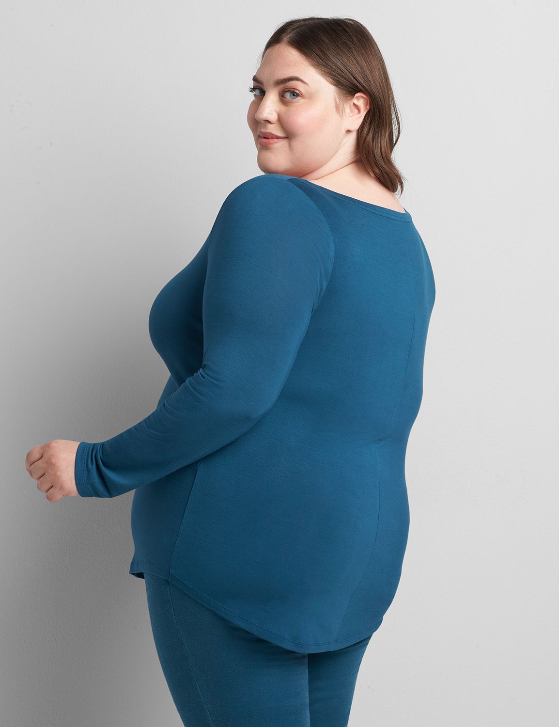 Boatneck Curved-Hem Tee Product Image 2
